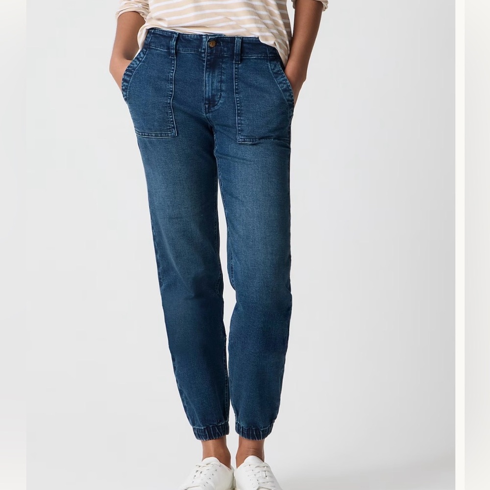 J Crew factory Elastic Cuff Women's Jogger Jeans - Dark Blue - size 27